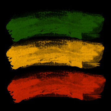 Green yellow red brush texture, reggae background concept