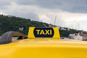 Yellow taxi cabs
