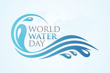 Fototapeta na wymiar World water day with splash water on the world map background