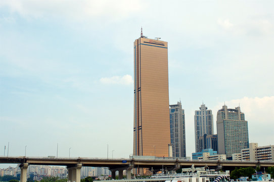 View to 63 building from the Hang river