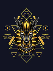 Gold Anubis Sacred Geometry