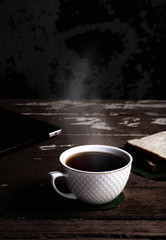 cup of coffee on table