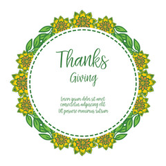 Banner of thanksgiving with crowd of leaf flower frame. Vector