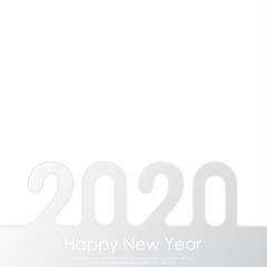 Happy New Year or Xmas card with modern text. 2020 Vector