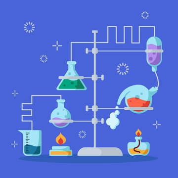 Laboratory Flasks Icon Set