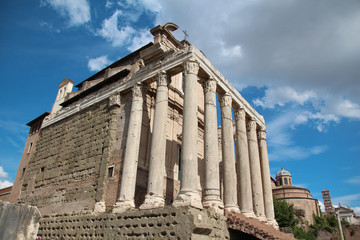 Fototapeta na wymiar View on the Roman Forum in the heart of Rome