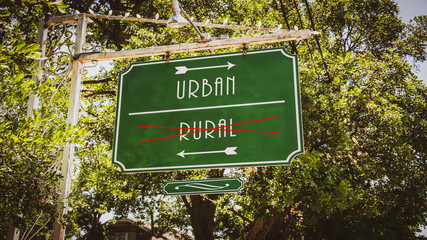 Street Sign Urban versus Rural