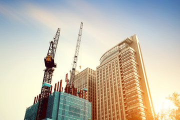 Skyscraper construction site