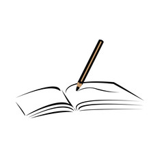 books and pencils symbol of logo education