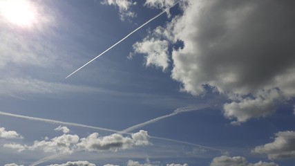  Sky, clouds, traces of jets