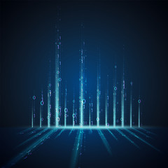 Binary code on abstract background