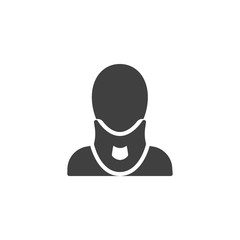 Cervical collar vector icon. filled flat sign for mobile concept and web design. Orthopedic collar glyph icon. Symbol, logo illustration. Vector graphics