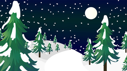 Fototapeta premium snow winter landscape background, snow, winter, christmas, trees, mountains, hills