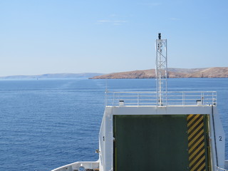 Fototapeta na wymiar Ferry in the sea Rab croatia