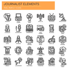 Journalist Elements , Thin Line and Pixel Perfect Icons