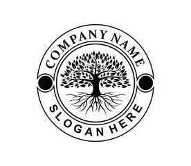 Tree of life logo design inspiration isolated on white background - Vector