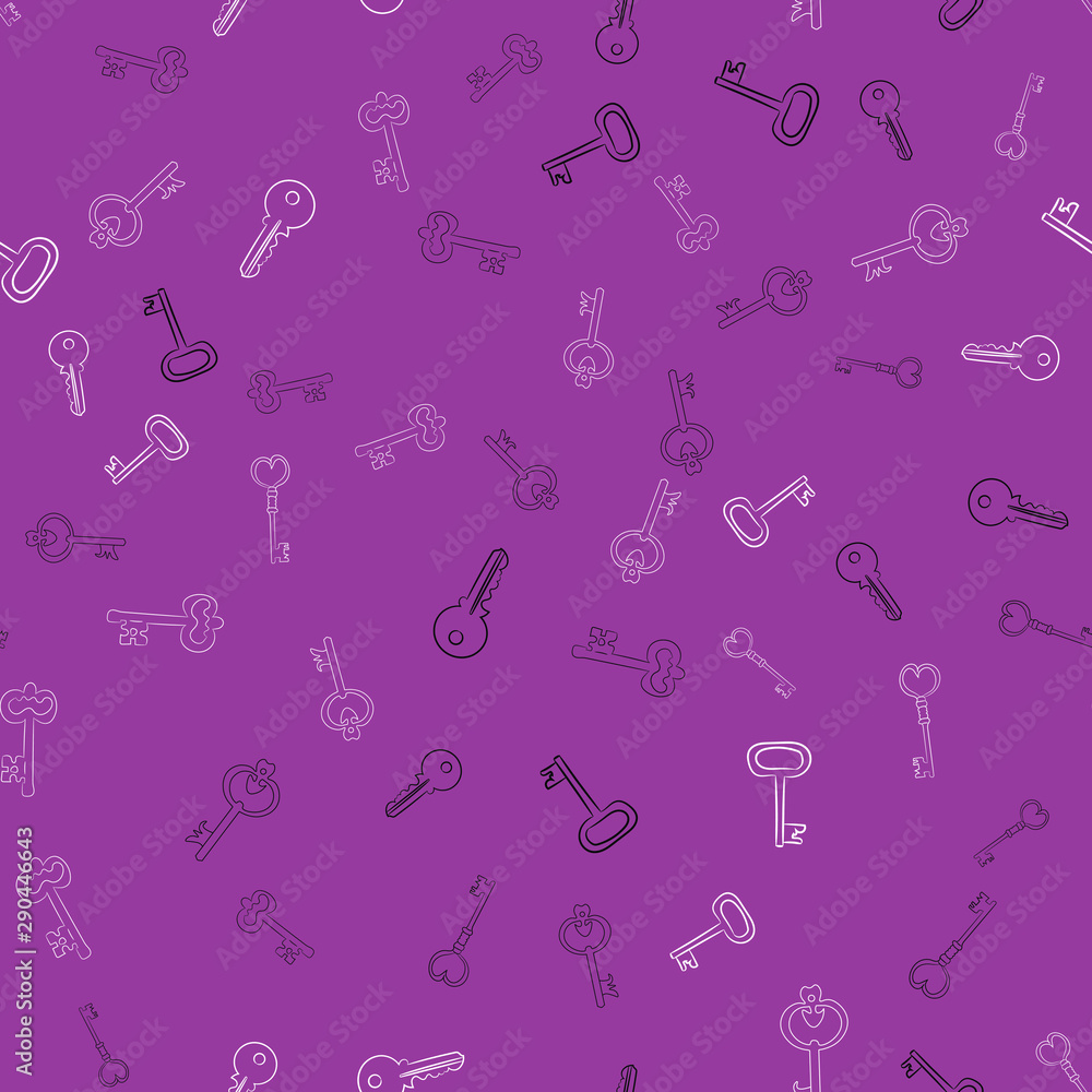 Poster seamless vector pattern with keys. texture for textile, wallpaper and backdrop