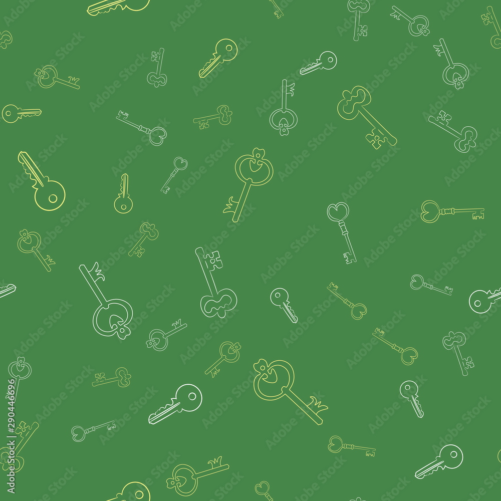 Poster seamless vector pattern with keys. texture for textile, wallpaper and backdrop