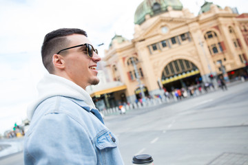 Young Man Exploring Melbourne City