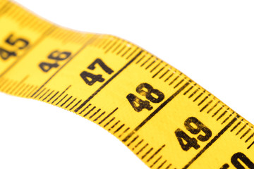 Measuring tape, selective focus on 48