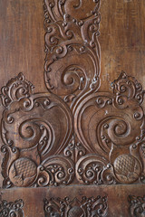 wooden background with vintage ornament decoration  