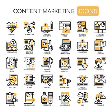 Content Marketing , Thin Line and Pixel Perfect Icons