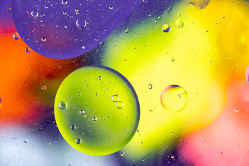 Abstract colorful background. Oil and water drops. Rainbow blurred texture. 3d render illustration