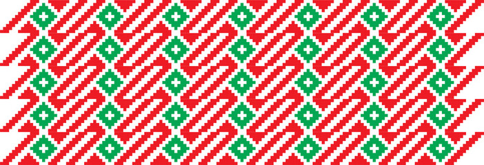 Traditional Romanian folk art knitted embroidery pattern