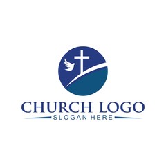 church christian logo vector icon design template. Christian symbols.