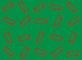 Christmas candy cane pattern on green background. Flat lay and top view