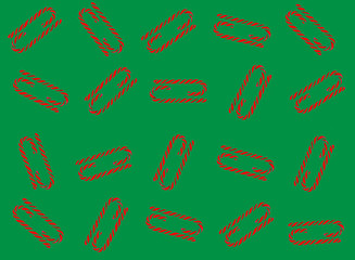 Christmas candy cane pattern on green background. Flat lay and top view