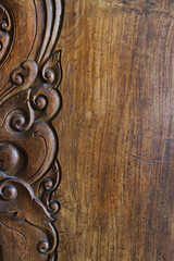 wooden background with vintage ornament decoration  