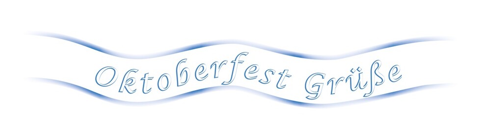 Breite Wellenbordüre im Blauverlauf und Text 