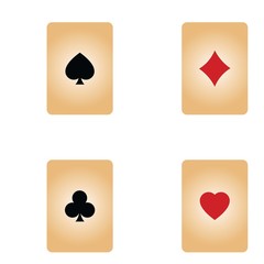 Vector set of icons for playing cards. Vector illustration symbols isolated