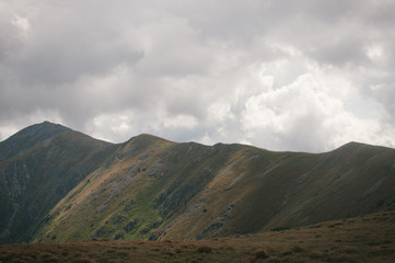 Hiking in the Low Tatra mountains in Slovakia, almost alone on the ridgeway, only majestic mountains