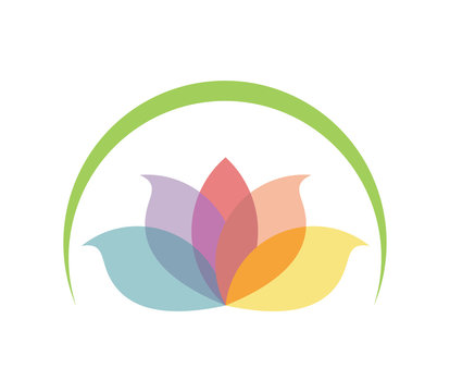 Lotus flower logo beauty care template logo vector image