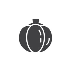 Pumpkin vegetable vector icon. filled flat sign for mobile concept and web design. Pumpkin glyph icon. Symbol, logo illustration. Vector graphics