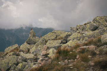 Hiking in the Low Tatra mountains in Slovakia, almost alone on the ridgeway, only majestic mountains