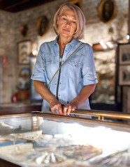 Woman museum visitor