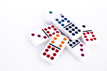 Colorful dominoes on white background