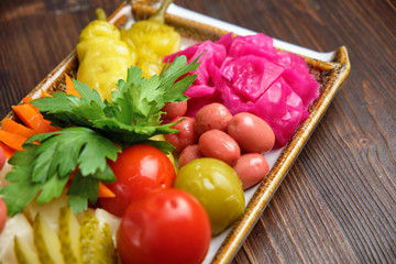 Pickled vegetables . Menu