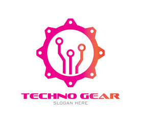 Techno Gear Logo design template icons