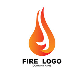 Flaming Fire Logo Design Illustration