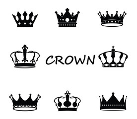 Crown logos set luxury corona monograms vector image