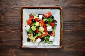 Greek salad . restaurant menu