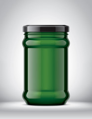 Glass Jar Mockup on Background. 