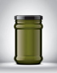 Glass Jar Mockup on Background. 