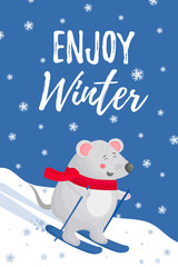 Enjoy winter Greeting Card mouse