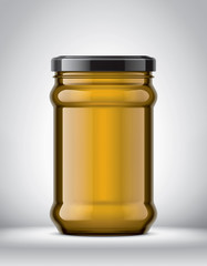 Glass Jar Mockup on Background. 