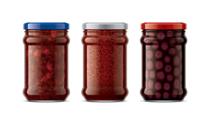 Set of Glass Jar with Jam 